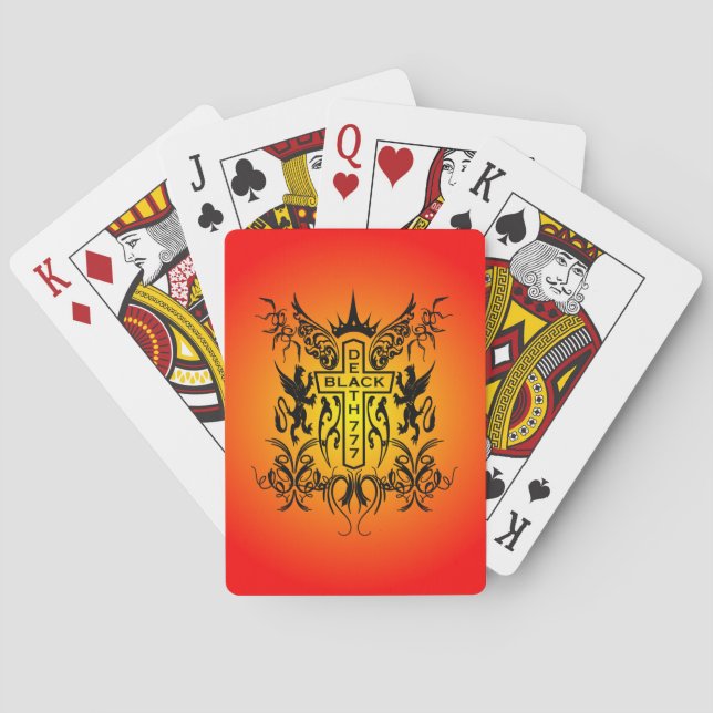 Baraja De Cartas Muerte negra 777 - Cruz (Reverso)