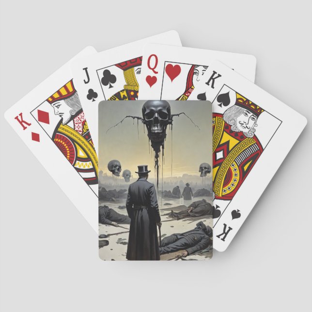 Baraja De Cartas Muerte Por Cólera Postcard Alemana 1890 (Reverso)