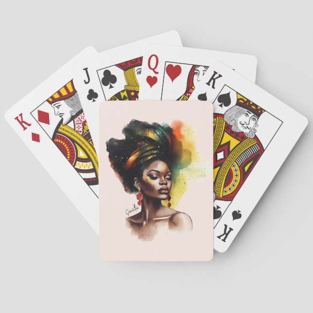 Baraja De Cartas Mujer afroamericana empoderada (2) (Reverso)