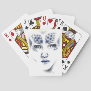 Baraja De Cartas Mujer Alien Bella Miss Universo Arte Original