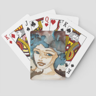 Baraja De Cartas Mujer azul