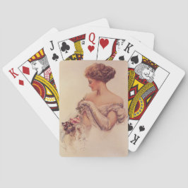 Baraja De Cartas Mujer bonito sosteniendo un gatito (por Harrison F