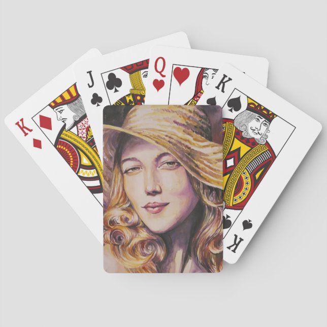 Baraja De Cartas Mujer con gorra (Reverso)