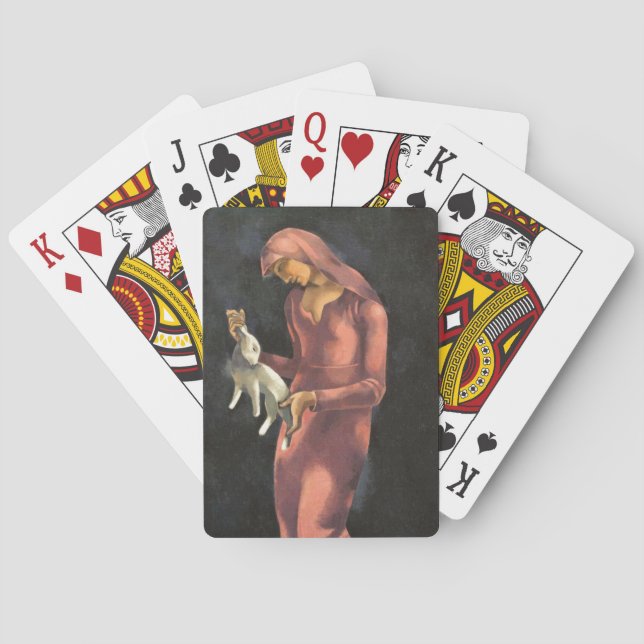 Baraja De Cartas Mujer con un conejo (Reverso)
