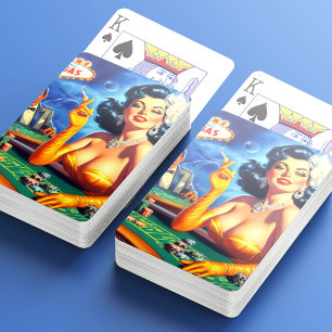 Baraja De Cartas Mujer de Casino Vintage