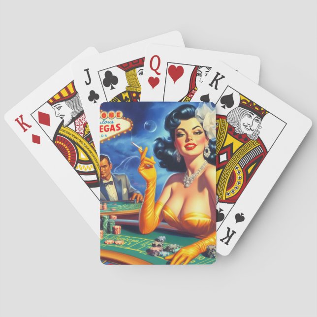 Baraja De Cartas Mujer de Casino Vintage (Reverso)