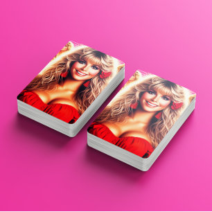 Baraja De Cartas Mujer de Retrowave de los 80