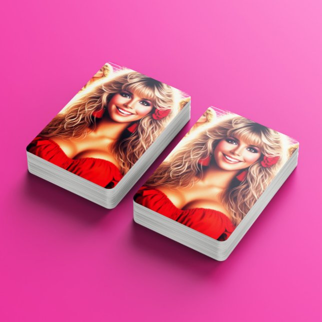 Baraja De Cartas Mujer de Retrowave de los 80 (Subido por el creador)