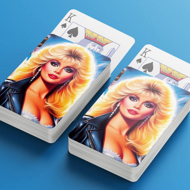 Baraja De Cartas Mujer de Retrowave de los 80 (Subido por el creador)