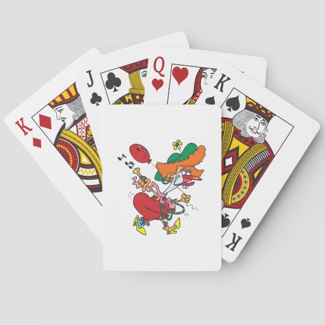 Baraja De Cartas Mujer Divertida Corriendo Payaso (Reverso)