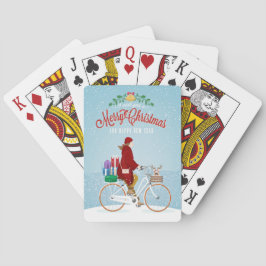 Baraja De Cartas Mujer en tarjetas de Navidades de bicicletas