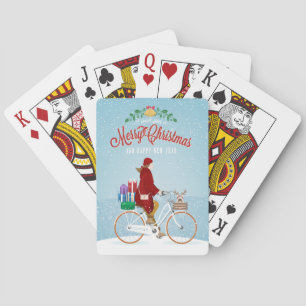 Baraja De Cartas Mujer en tarjetas de Navidades de bicicletas