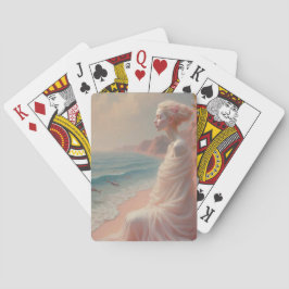 Baraja De Cartas Mujer etérea en una playa de ensueño