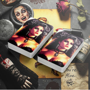 Baraja De Cartas Mujer Gótica Vintage