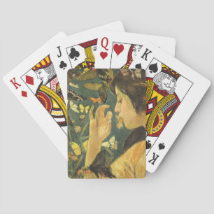 Baraja De Cartas Mujer joven con hermosas mariposas