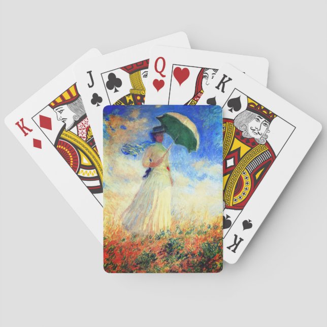 Baraja De Cartas Mujer Monet con una sombrilla a la derecha (Reverso)
