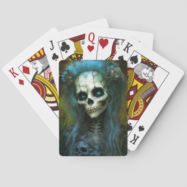 Baraja De Cartas Mujer no muerta Skeleton Horror (Reverso)