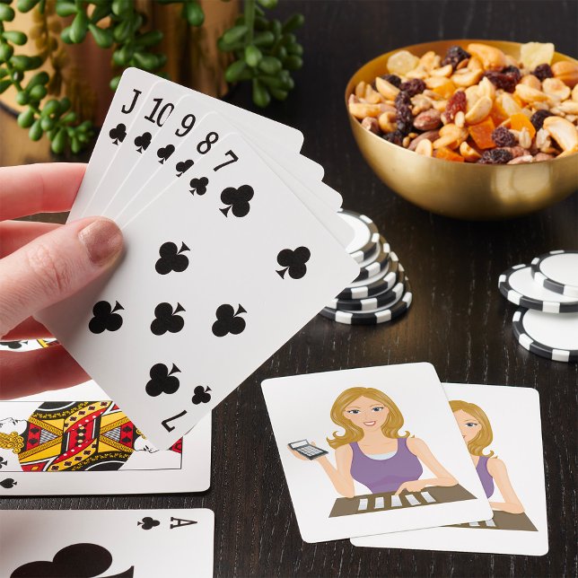 Baraja De Cartas Mujer presupuestando con Calculadora Finanzas Pers (Subido por el creador)
