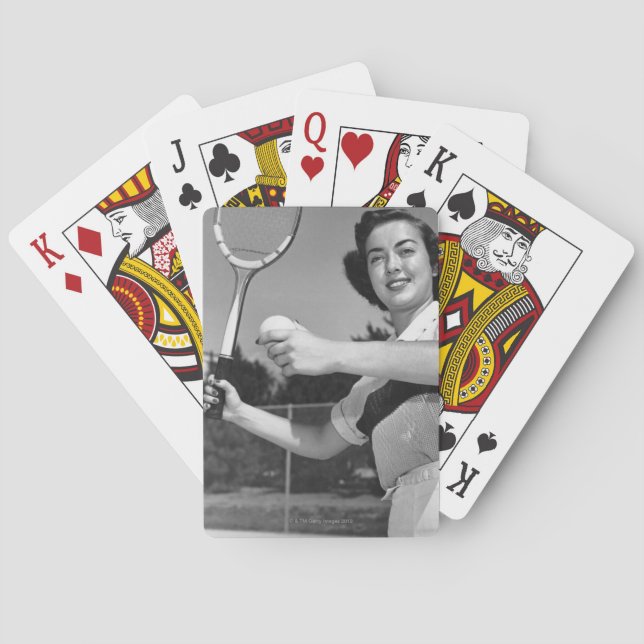 Baraja De Cartas Mujer que juega al tenis 3 (Reverso)
