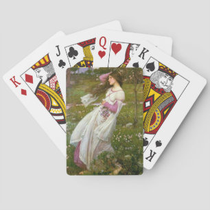 Baraja De Cartas Mujer recolectando flores en el viento