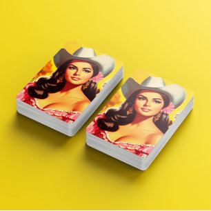 Baraja De Cartas Mujer Retro de Campo