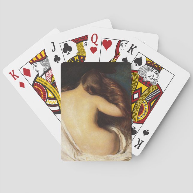 Baraja De Cartas Mujer secándose el pelo (por Joseph DeCamp) (Reverso)