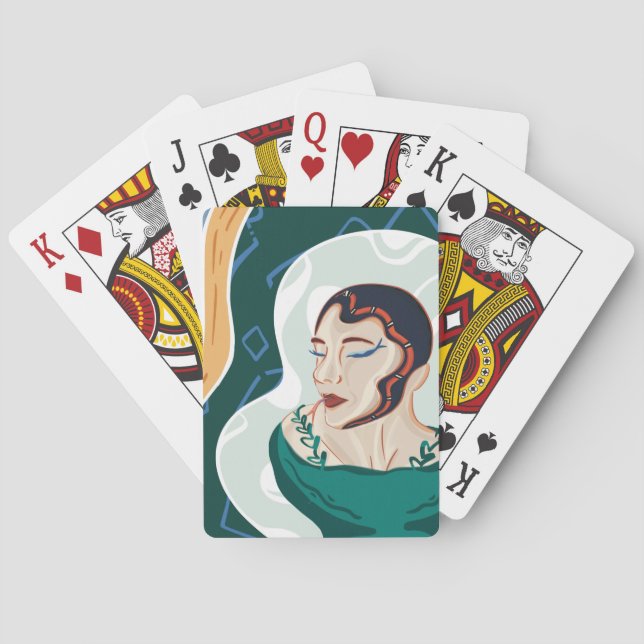 Baraja De Cartas Mujer serpiente - Mujer cabeza de serpiente (Reverso)