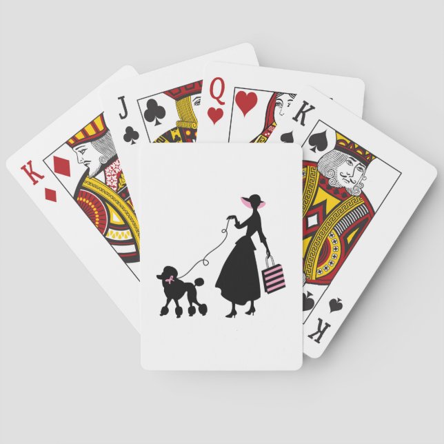 Baraja De Cartas Mujer y perro caniche (Reverso)