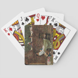 Baraja De Cartas Mujeres Chateando sobre la pared del jardín (Gossi