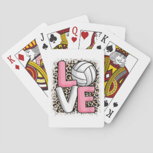 Baraja De Cartas Mujeres Chicas de Volleyball Leopard de la impresi