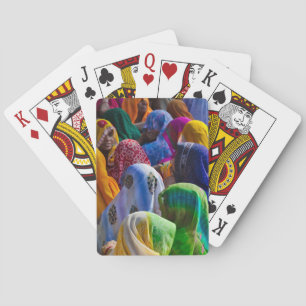 Baraja De Cartas Mujeres en saris coloridos se reúnen