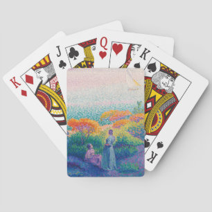 BARAJA DE CARTAS MUJERES JUNTO A LA ORILLA PINTURA