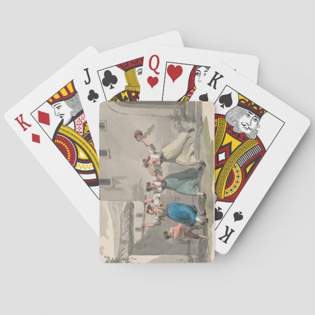 Baraja De Cartas Mujeres luchando en Roma, Italia (Escena histórica (Reverso)