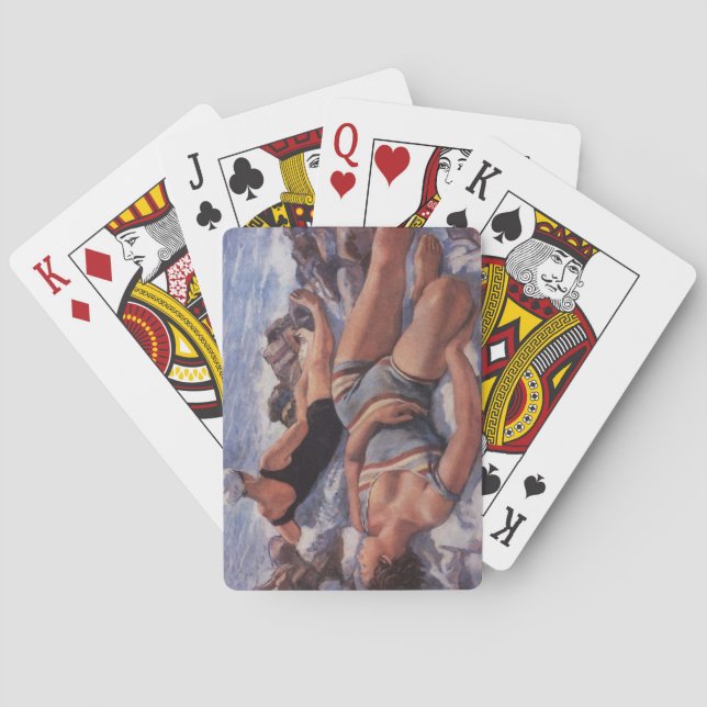 Baraja De Cartas Mujeres tomando el sol en la playa (por Serebriako (Reverso)