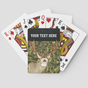 Baraja De Cartas Mule Deer Camo Cazando Antlers Personalizado Buck