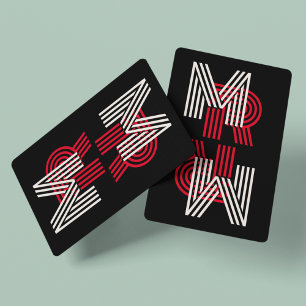 Baraja De Cartas Multiline Font Retro Moderno Personalizado