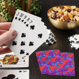Baraja De Cartas Múltiples corazones rosados y azules calientes