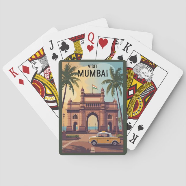 Baraja De Cartas Mumbai India Gateway of India Ilustracion Travel (Reverso)