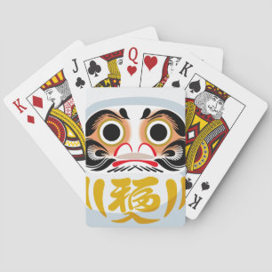 Baraja De Cartas muñeca Daruma (amuleto tradicional japonés de buen