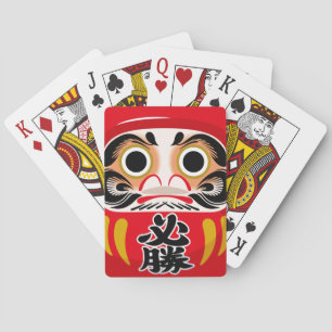 Baraja De Cartas muñeca Daruma (amuleto tradicional japonés de buen