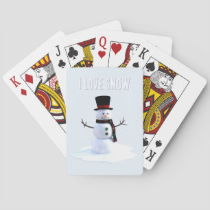 Baraja De Cartas Muñeco de nieve con sombrero y bufanda. Me encanta