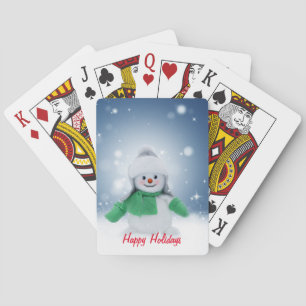 Baraja De Cartas Muñeco de nieve con una bufanda verde