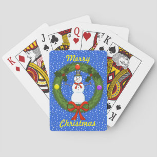 Baraja De Cartas Muñeco de nieve en tarjetas de juego de corona