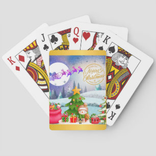 Baraja De Cartas Muñeco de nieve Feliz Navidad Árbol Regalo & Feliz