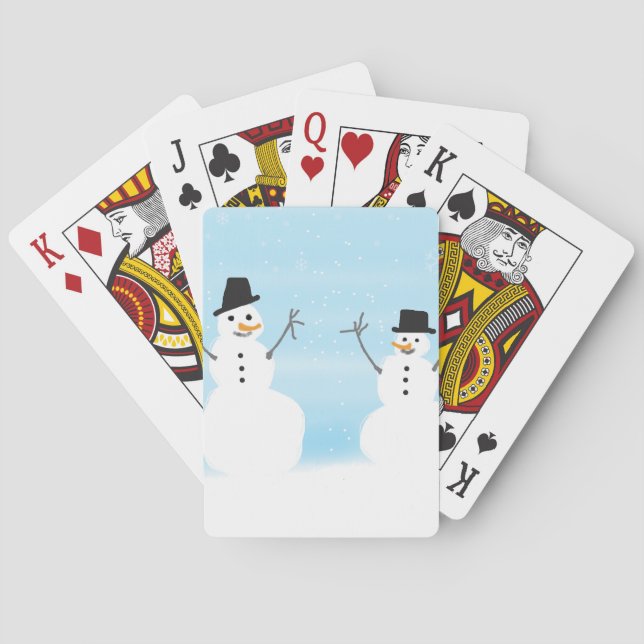 Baraja De Cartas Muñecos de nieve felices (Reverso)