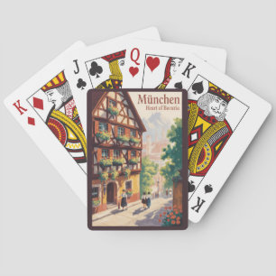 Baraja De Cartas Múnich Alemania Baviera Ilustración Arte Viaje