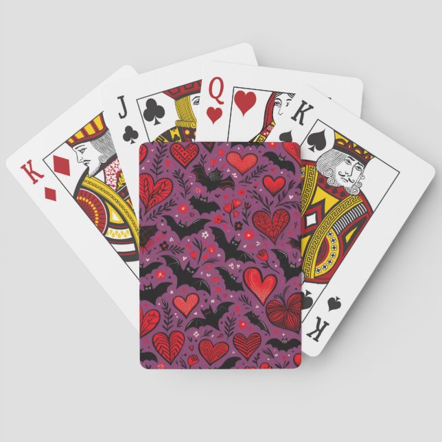 Baraja De Cartas Murciélagos & Corazones (Reverso)
