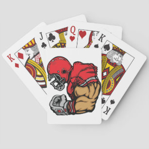 Baraja De Cartas Músculo del casco rojo del guerrero del fútbol dur