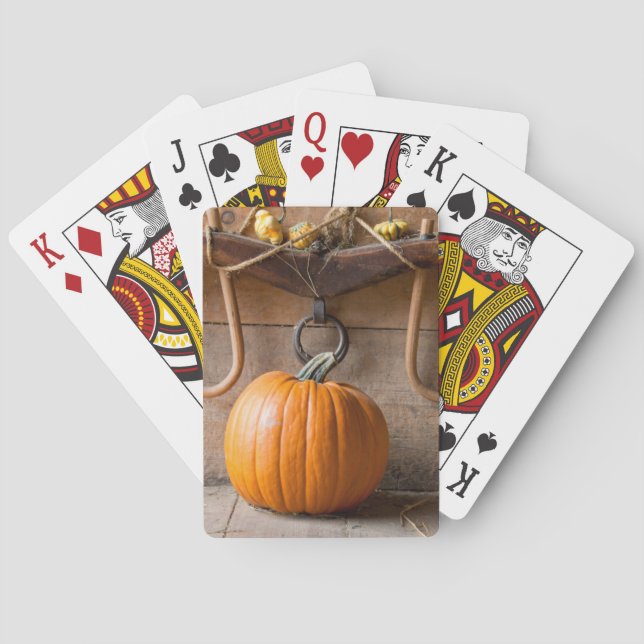 Baraja De Cartas Museo de los agricultores. Calabaza en granero con (Reverso)