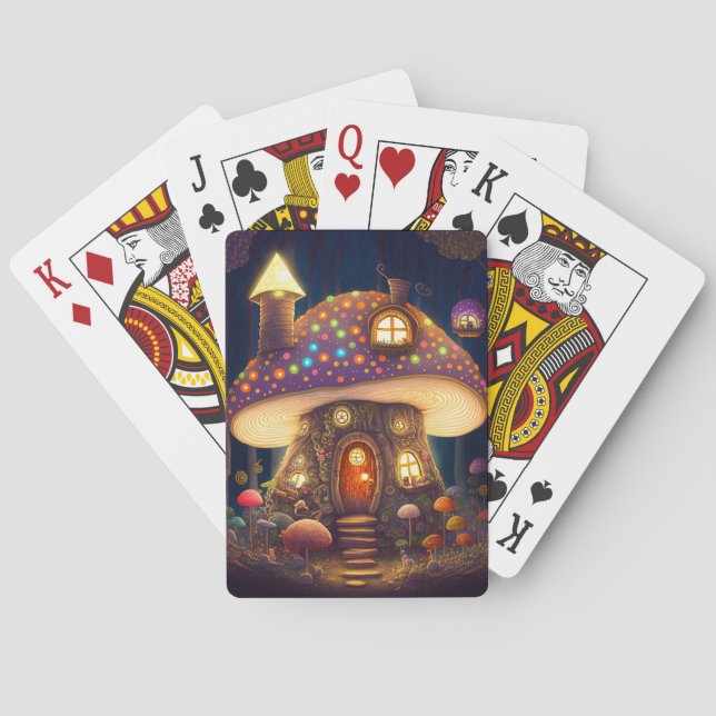 Baraja De Cartas Mushroom House Fantasy Art (Reverso)